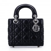 2014 Dior Original leather 44552 black silver chain HV03978Yv36