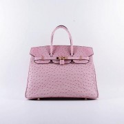 2015 Hermes new models ostrich pattern 6089 pink gold chain HV03381nE34