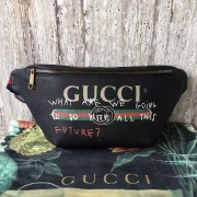 2017 GG Coco Capitan logo belt bag 493869 black original leather HV03915OG45