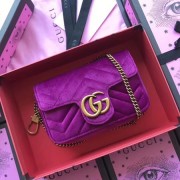2018 Gucci GG original suede leather super mini bag 476433 purple HV00482pA42