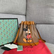 AAA 1:1 Gucci Disney x Mickey Mouse Small Bucket Bag 602691 Brown HV07716vi59