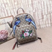 AAA 1:1 Gucci GG Supreme backpack Flower and bird 427042 brown HV01091yF79