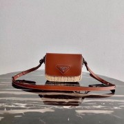 AAA 1:1 Prada Saffiano leather mini shoulder bag 2BD043 brown HV08391yF79