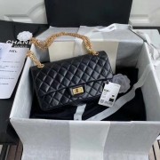 AAA Chanel 2.55 Calfskin Flap Bag A37586 black HV05023zK34