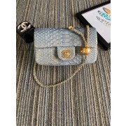 AAA Chanel Original Small Snake skin flap bag AS1116 grey HV10498zK34