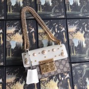AAA Gucci Padlock small GG Pearl shoulder bag A409487 White HV07578zK34