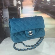 AAA Replica Chanel 2.55 Series Classic Flap Bag velvet CFC1117 blue HV02447VB75