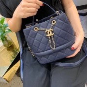 AAA Replica Chanel Original Caviar Leather Sac Hobo Bag AS0894 blue HV07074Oy84