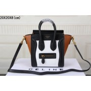 AAAAA 2015 Celine nano bag original leather 3308 white&black&brown HV10791Qa67