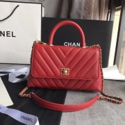 AAAAA Chanel Small Flap Bag with Top Handle A92990 red HV06411Qa67