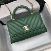 AAAAA Knockoff Chanel Small Flap Bag with Top Handle A92990 green HV09979Pg26