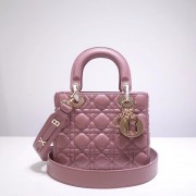 Best 1:1 Dior lucky badges Original sheepskin Tote Bag A88035 pink HV00159OR71
