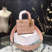 Best 1:1 Dior mini Lady Dior Bag Original Sheeepskin Leather CD3891 Pink HV11109OR71