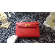 Best Quality Hermes Kelly 22cm mini tote bag calf leather K011 red HV02668xb51