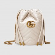 Best Quality Imitation Gucci GG Marmont mini bucket bag 575163 White HV05232dK58