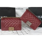 Boy Chanel mini Flap Bag Original Cannage Pattern A67085 Burgundy HV02176Ym74