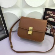 Celine Classic Box Flap Bag Calfskin Leather 88008 Naturals HV02976Il41