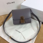 Celine Classic Box mini Flap Bag Smooth Leather 11041 Gray HV09460DV39