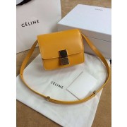 Celine Classic Box mini Flap Bag Smooth Leather 11041 Yellow HV00761Ym74