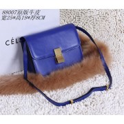Celine Classic Box Small Flap Bag Calfskin 88007 Blue HV11510zd34