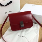 Celine Classic Box Small Flap Bag Smooth Leather 11042 Dark Red HV00980CC86