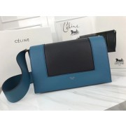 Celine frame Bag Original Calf Leather 5756 blue.black HV07717AM45