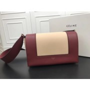 Celine frame Bag Original Calf Leather 5756 red.apricot HV05305zd34