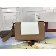 Celine frame Bag Original Calf Leather 5756 White. apricot HV06960VF54