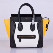 Celine Luggage Tote Bag 88022 Black&White&Yellow HV11738Is79