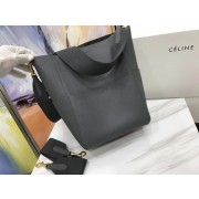 Celine SEAU SANGLE Original Calfskin Leather Shoulder Bag 3369 gray HV04972Xw85