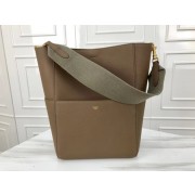 Celine Seau Sangle Original Calfskin Leather Shoulder Bag 3369 gray HV10858Oq54