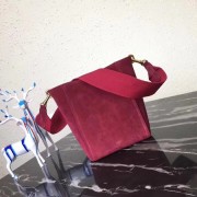 Celine Seau Sangle Original Suede Leather Shoulder Bag 3370 red HV03034lU52