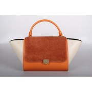 Celine Trapeze Bag Original Leather 3342-1 naturals&orange&off white HV02845uT54