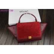 Celine Trapeze Bag Original Leather 3342-1 purplish red HV02890DV39