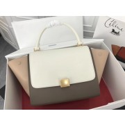 Celine Trapeze Bag Original Leather 3342 White apricot grey HV00501dw37