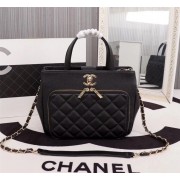 Chanel Calfskin & Gold-Tone Metal bag A81335 black HV09091Zw99