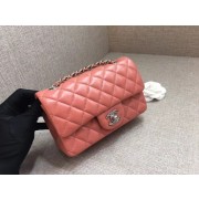 Chanel Classic original Sheepskin Leather cross-body bag A1116 pink silver chain HV08480ED90
