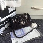 Chanel Flap Beads Shoulder Bag CF1116 black HV07194fw56