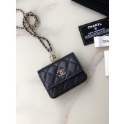 Chanel flap coin purse with chain AP2119 black HV07402iZ66