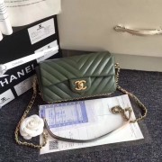 Chanel Flap Original Sheepskin Leather cross-body bag mini cf1116 green HV11471XW58