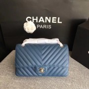 Chanel Flap Shoulder Bags blue Leather CF 1112V silver chain HV02035NP24