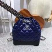 Chanel Gabrielle Calf leather knapsack 7027 blue HV06941Dq89