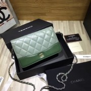 CHANEL GABRIELLE Clutch with Chain A33814 green HV09984nU55