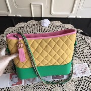 Chanel Gabrielle Nubuck leather Shoulder Bag 1010A yellow&green HV09309KX86