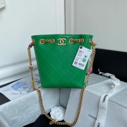 Chanel Lambskin bucket bag AS2381 green HV08531xh67
