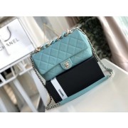 Chanel Lambskin Flap Bag &gold-Tone Metal AS1353 light blue HV09665mm78