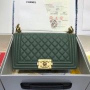 Chanel Leboy Original caviar leather Shoulder Bag A67086 green gold chain HV01847fo19