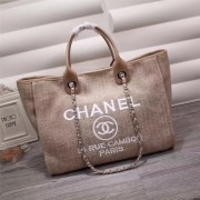 Chanel Medium Canvas Tote Shopping Bag 8046 apricot HV06267Rk60