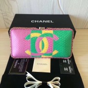 Chanel Minaudiere Metallic Snake skin & Ruthenium-Finish Metal 78990 pink&green HV09688Yo25