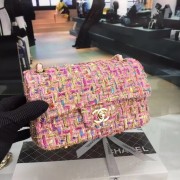 Chanel Mini Flap Bag A69900 pink Tweed& Braid Gold-Tone Metal HV01593Rc99